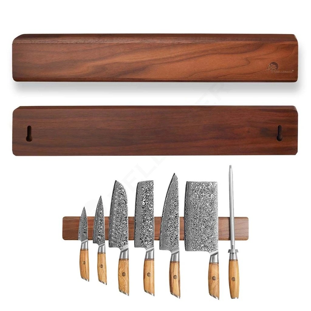 foto Stylov� magnetick� li�ta na no�e z o�echov�ho d�eva 500x65x20mm